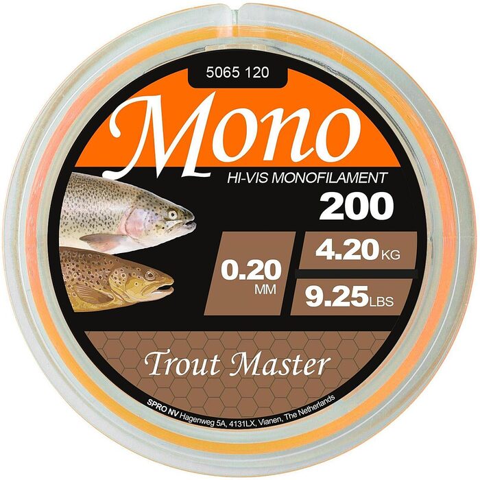 Trout Master Mono Hi-Vis Orange 200m 0.16mm 2.8kg