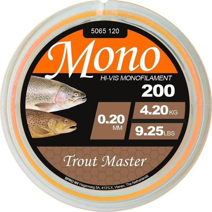 Trout Master Mono Hi-Vis Orange 200m 0.18mm 3.5kg