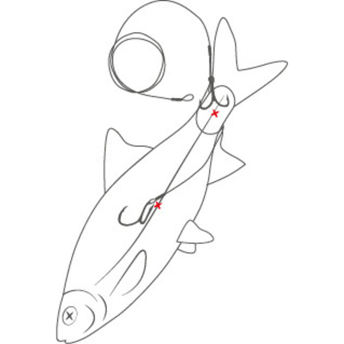 Westin Long-Cast Rig Semi Barbed M #4+#4 65cm 14kg