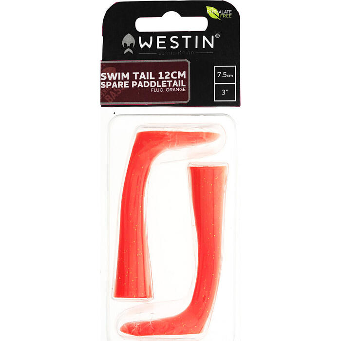 Westin Swim Tail 12cm Spare Paddletail 7.5cm 11gr Fluo. Orange 2pcs