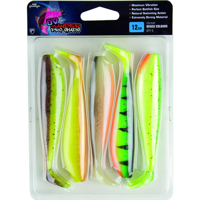 Fox Rage Zander Pro Shad UV Mixed Colours 12cm 5st
